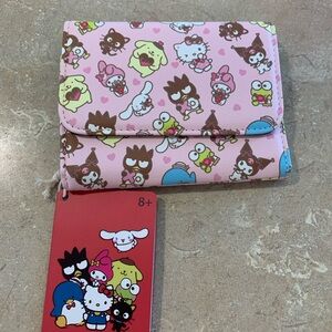Loungefly Hello Kitty Pink Kids Wallet NwT with samari and friends